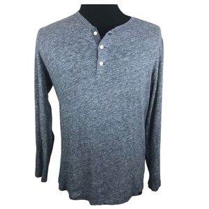 Faherty Gray Blueish Long Sleeve Henley Large